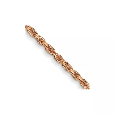 14K Rose Gold 16 Inch 1mm Diamond-cut Man Made Rope Chain Necklace • $291.44