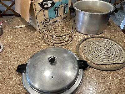 Vintage Mirro-Matic 16 Quart Pressure Cooker Canner 0406 W/ Rack & Weight • $79