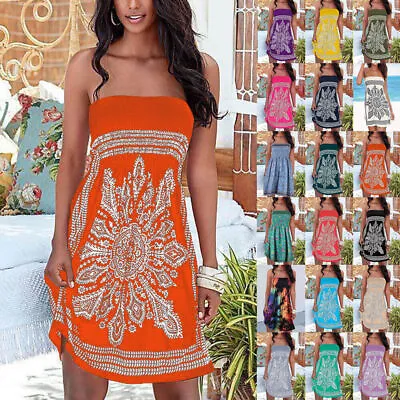 £13.64 • Buy Ladies Bikini Cover Up Stretchy Dresses Summer Beach Dress Hot Holiday SIZE 6-20