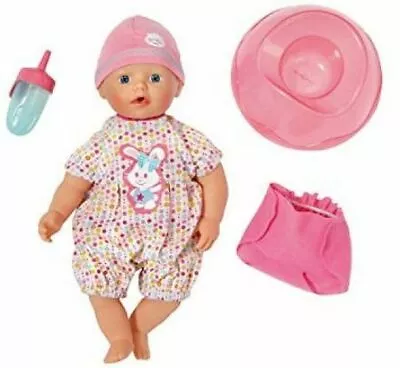 My Little BABY Born Doll Bathing Potty Training Romper Hat Nappy Feeding Bottle • £49.75