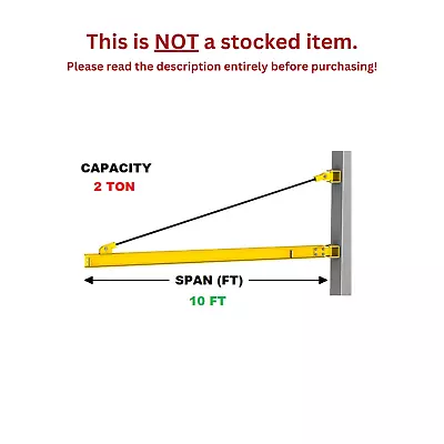 Gorbel Wall Bracket Jib Crane - 2 Ton Capacity Span 10 Ft • $2000