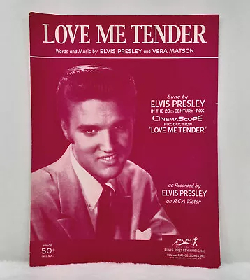 Love Me Tender Vintage Sheet Music Elvis Presely Vera Matson 1956 • $9.99