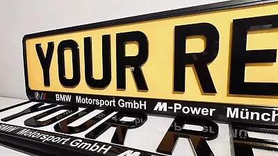 2x BMW Motorsport Mpower PREMIUM Number Plate Surrounds Holder Gel DomeMOT App • $22.73