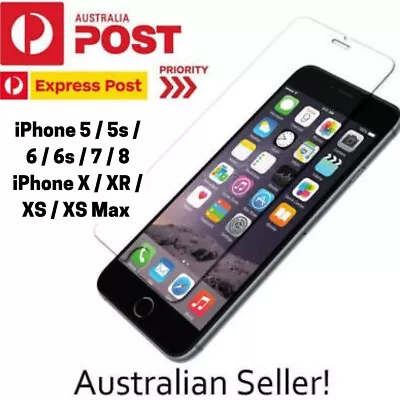 $1.99 • Buy NEW GENUINE Tempered Glass Screen Protector IPhone 5 5s 6 6s Plus 7 X XR XS Max