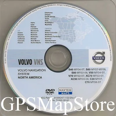 2002-2009 Volvo S60 GPS Navigation DVD Western U.S Canada Map 2012 Update OEM • $119