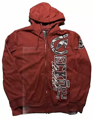 Ecko Unltd Spellout Logo Hoodie Full Zip Red Grunge Skate Y2K Men’s S 2000s EUC • $19.99