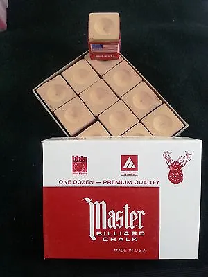 1 Box ( 12 Pieces ) New Gold Master Chalk Pack  - Pool & Billiard Cue Chalk  • $6.99