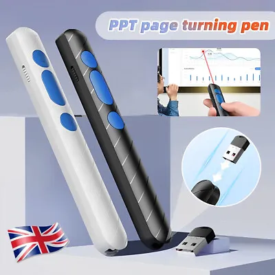 UK 2.4GHz Wireless Powerpoint Presentation PPT Flip Pen Laser Pointer Clicker • £11.25