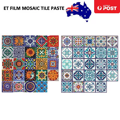 24Pcs Self-adhesive Mosaic Tile Wall Stickers Decal Kitchen Bathroom Home Decor • $22.79