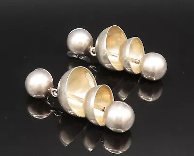 MEXICO 925 Silver - Vintage Graduated Bead Ball Dangle Earrings - EG11764 • $110.11