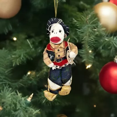 Sock Monkey Cowboy Ornament From Seasons Of Cannon Falls Midwest • $7