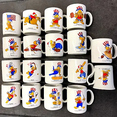 Olympic Summer Games 1984 Vintage 18 Coffee Mug Bundle USA Sam Eagle Los Angeles • $324.95