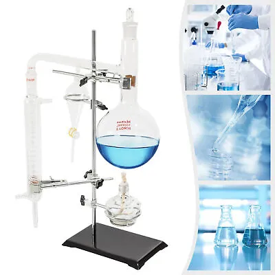 Lab Essential Oil Steam Distillation Apparatus Chemistry Oil Glassware 1000ML • $72.99