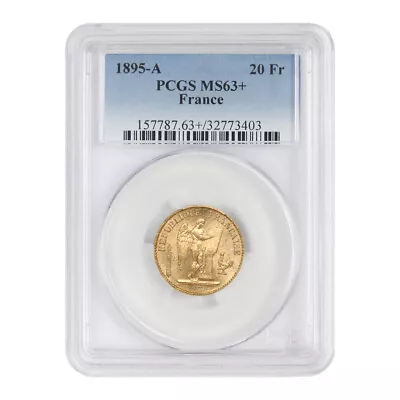 French 1895-A 20 FR Gold Angel PCGS MS63+ Choice Graded Paris Minted Coin • $625