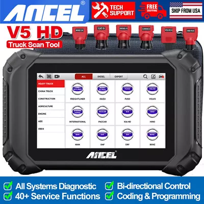 ANCEL V5 HD Car Heavy Duty Truck Scanner All System DPF Oil Reset Diagnosis Tool • $519.99