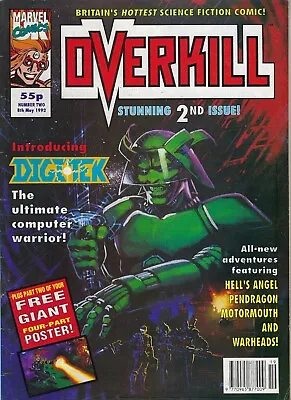 Overkill # 2 Marvel UK Sci-Fi Magazine With Poster May 1992 • £3.95