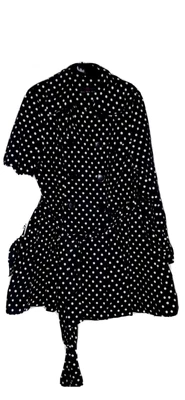 £0.99 • Buy Black And White Spotted Swing Coat Size 14 By New Look 