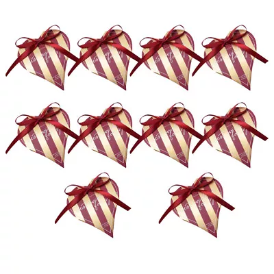  10 PCS Heart-Shaped Wedding Candies Box Paper Candy Containers • £8.88