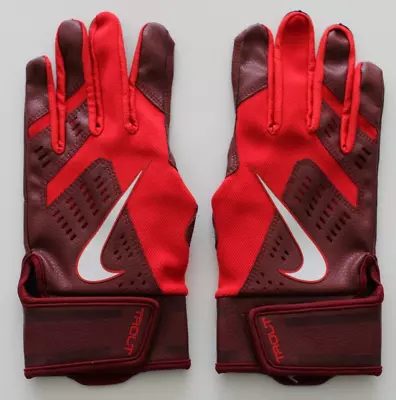 Nike Trout Force Edge Batting Gloves 2.0 Team Red/Univ Red/Chrome Youth Large • $28.76