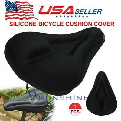 Bicycle Gel Cushion Extra Comfort Wide Big Bum Bike Sporty Soft Pad Seat Cover • $8.99