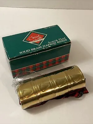 Vintage Lot Of 4 Solid Brass Napkin Rings Tableware Christmas Table Decor Tree • $14.02