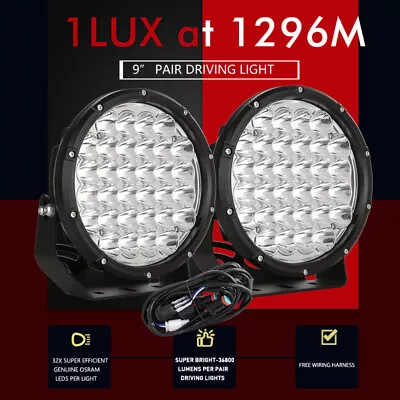 Pair 9 Inch SPOT LED Driving Lights 4x4 Round Spotlight Fog Headlight Work • $108.96