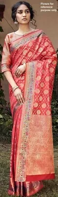 Indian Soft Silk Saree #LIS 711 (Light Red) / Sari / Salwar / Bollywood Dress • $156