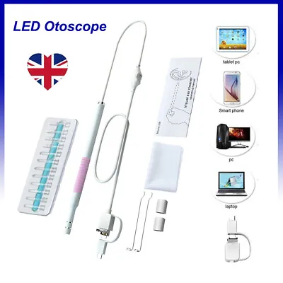 Digital USB LED Otoscope Ear Inspection Camera Scope Earwax Remover Cleaning Kit • £7.79