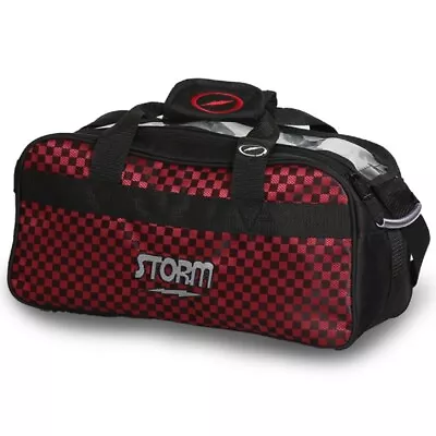 Storm Premium 2 Ball Shoulder Tote Bowling Bag RED/BLACK CHECKERED • $42.75