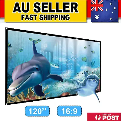 $32.99 • Buy 120  Foldable Projector Screen Portable Outdoor Home Movie Theater Cinema 16:9 