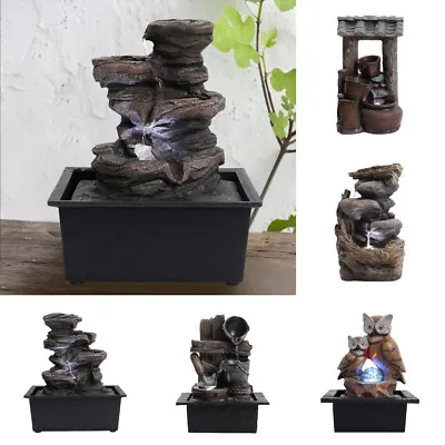 £16.95 • Buy Indoor Rock Cascade Pot Barrel Water Feature Fountain LED Waterfall Stone Effect