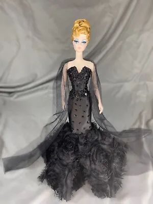 Black Mermaid Gown Handmade For Silkstone Barbie Fashion Model Doll Poppy Parker • $34.99