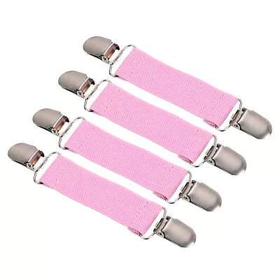 Mitten Clips 4Pcs Elastic Glove Buckle Clip With Double Metal Clamp Pink • $8.37