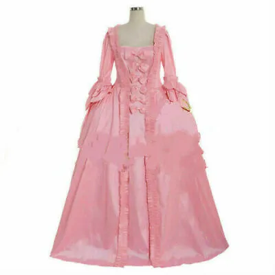 18th Century Marie Antoinette Colonial Pink Gown Dress Costume Sack Back Gown • $66.07