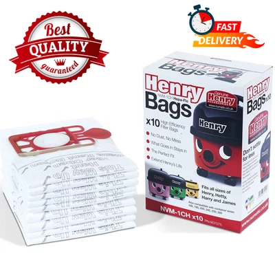 £9.99 • Buy Henry Hoover Bags Hepaflo NVM-1CH 907075 Numatic Hetty James Harry