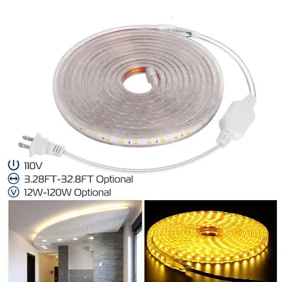 $9.49 • Buy 110V LED Strip Light SMD 5050 Flexible Tape Home Outdoor Lighting Rope + US Plug
