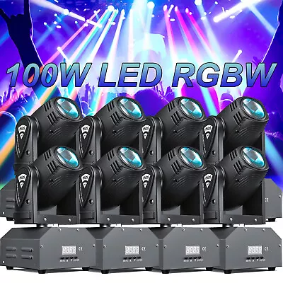 8PCS 100W LED Moving Head Light RGBW Gobo Beam Stage Lighting DJ Disco DMX512 • $219.99