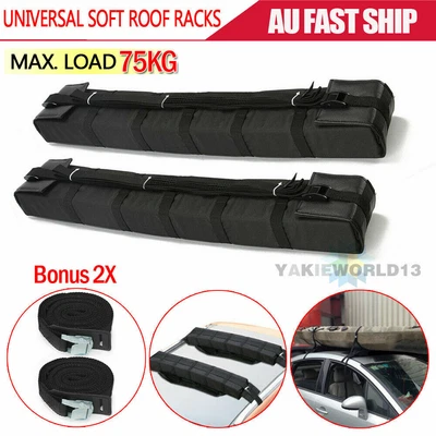 $39.92 • Buy 2X Car Roof Soft Racks Top Luggage Carrier Surf Kayak Surfboard Canoe Ski SUP