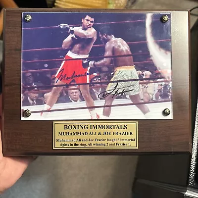 Muhammad Ali Joe Frazier Boxing Immortals HOF Plaque Signed By Both  W/COA! 🔥 • $74.99