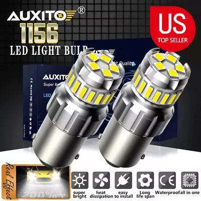 AUXITO 1156 P21W 7506 CANBUS LED Reverse Backup Light Error Free White 6000K EOW • $12.69