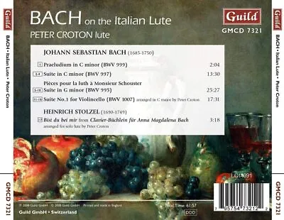 £13.69 • Buy Johann Sebastian Bach Bach: On The Italian Lute (CD)
