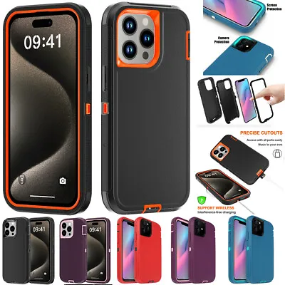 Case For IPhone 14 13 12 11 15 Pro Max Heavy Duty Shockproof Rugged Hybrid Cover • $11.99