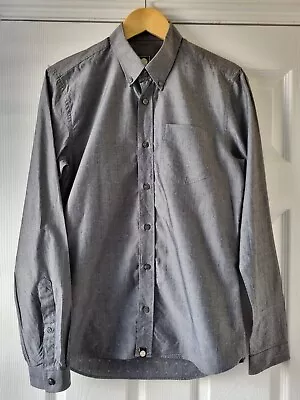 Pretty Green Size Small Chest 38  Grey Shirt Button Down Paisley • £14.99