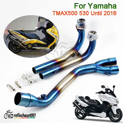 For Yamaha T-MAX 530 500 Until 2016 Header Pipe Motorcycle Exhaust Front Mid Tip • $146.21