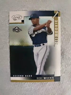 2003 Leaf Baseball #329 Rickie Weeks Rookie RC Milwaukee Brewers 000983 Nm • $1.05