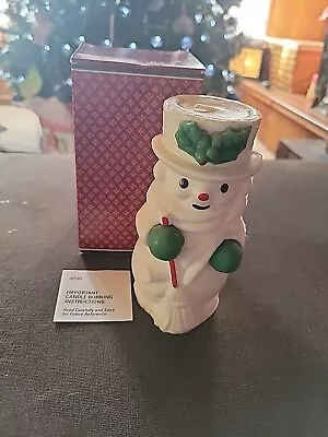 Vintage AVON MR  SNOWLIGHT Bayberry Fragrance Candle Christmas Snowman Winter • $10