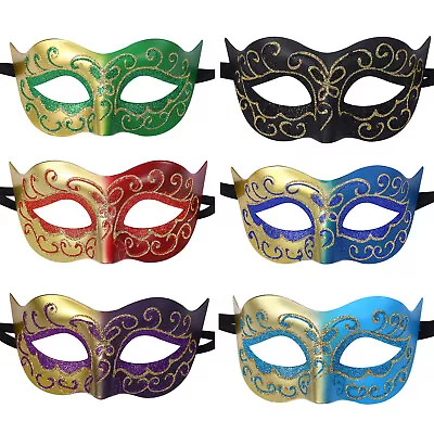 Retro Masquerade Mask For Men Venetian Party Carnival Mardi Gras Ball Halloween • $11.99