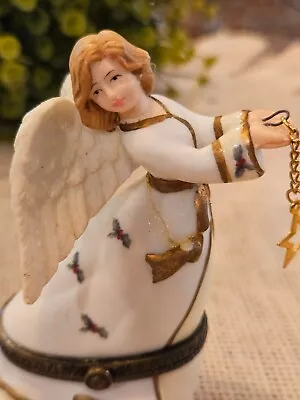 Midwest Of Cannon Falls ANGEL Holding Star Small Hinged Trinket Box • $13.50