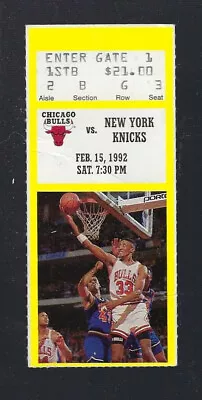 Michael Jordan - 1992 Nba New York Knicks @ Chicago Bulls Ticket Stub - Feb 15 • $14