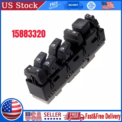 15883320 Front Driver's Left Side Power Window Switch Black For Chevy Silverado • $82.99